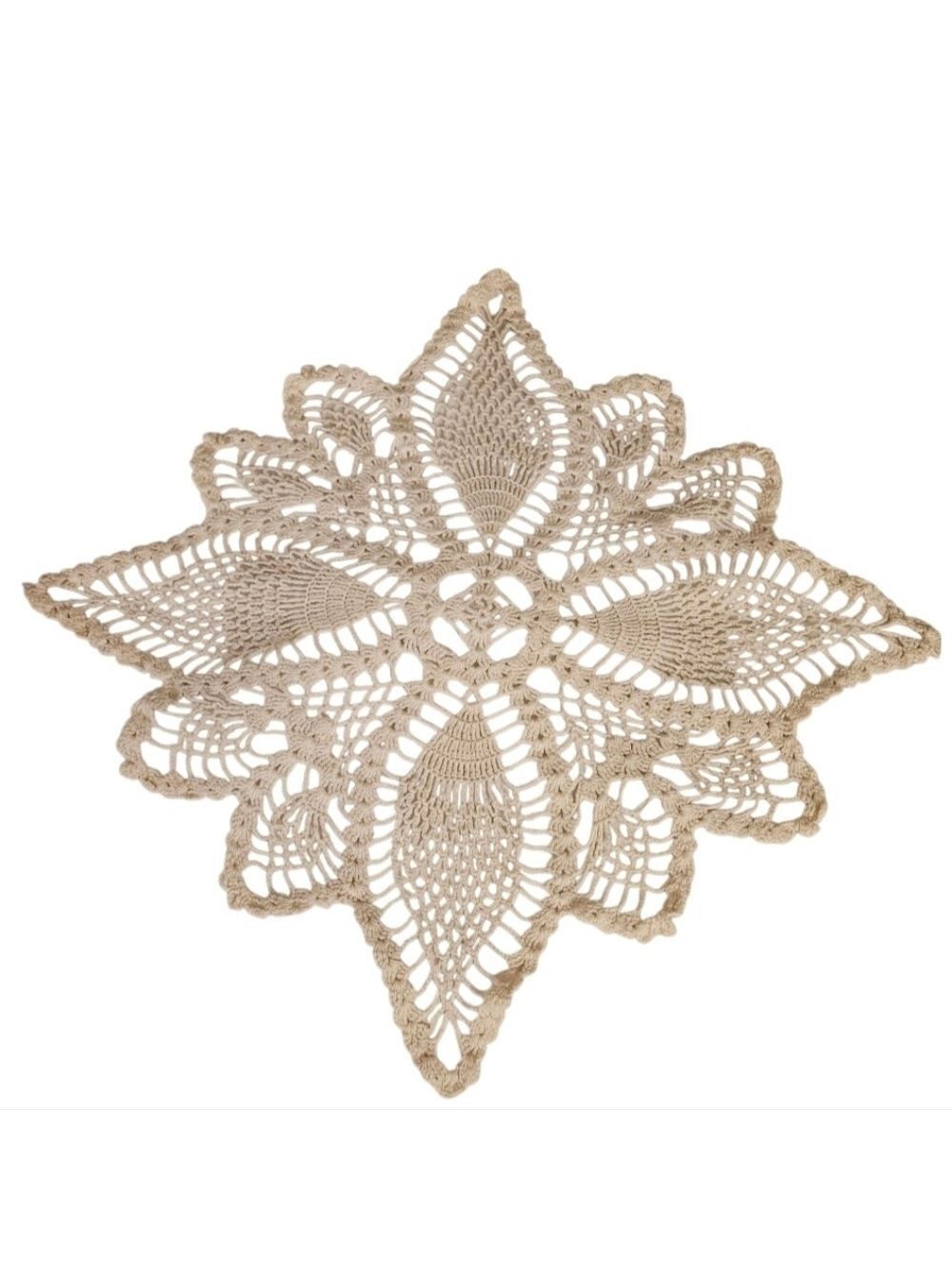 Crochet Cotton Pineapple Stitch Floral Doily Table Topper - Picture 9 of 17
